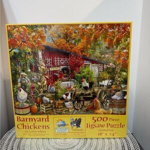 SunsOut Barnyard Chickens Puzzle 500 Pieces NWT